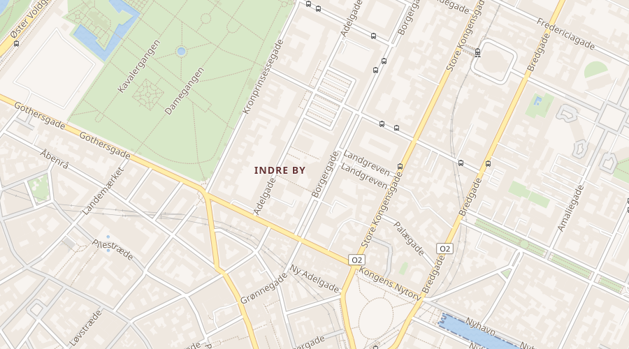 Map of Indre By showing Wakeup Copenhagen Borgergade on Borgergade