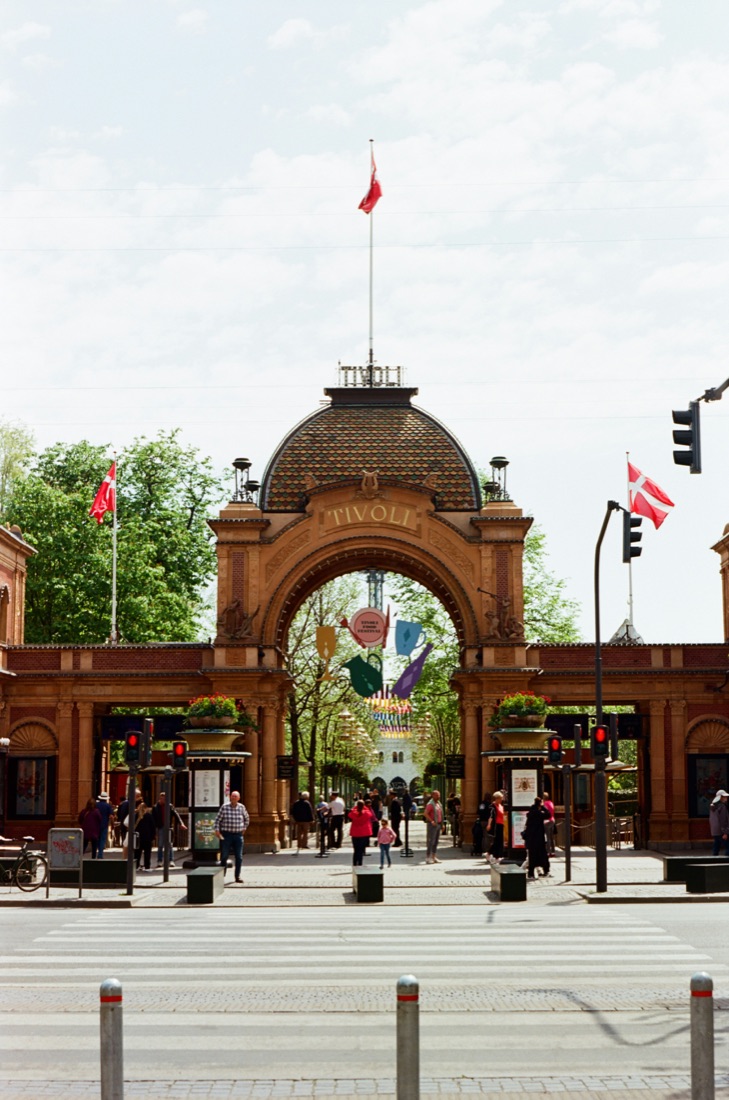 The main entrance arch to Tivoli Gardens on Vesterbrogade